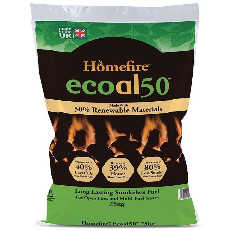 ECoal50 Smokeless Coal (25kg Bags) x 5 - Heritage Products