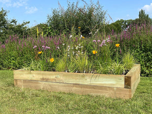 Raised Bed Sleeper Kit including topsoil (2500mm L by 1300mm by 400mm H) - Heritage Products